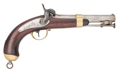 Lot 334 - A FRENCH 23 BORE PERCUSSION MODEL 1842 NAVAL BELT PISTOL, REIGN OF LOUIS-PHILLIPE (1830-1848)