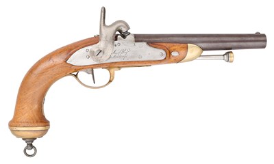 Lot 332 - A 15 BORE PERCUSSION MODEL 1816/33 EXPERIMENTAL MILITARY PISTOL, REIGN OF LOUIS XVIII (1814-1824)