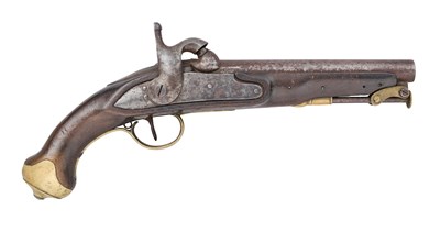 Lot 347 - AN ITALIAN 15 BORE PERCUSSION MODEL 1814/44 MILITARY BELT PISTOL, DATED 1822