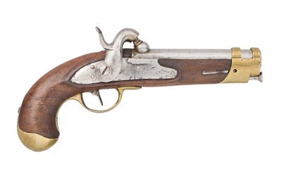 Lot 343 - A PAPAL STATES 20 BORE PERCUSSION MILITARY PISTOL, MID-19TH CENTURY