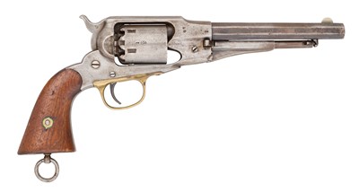Lot 356 - A LIÈGE CONTRACT REMINGTON .36 PERCUSSION NEW MODEL NAVY SIX-SHOT REVOLVER, NOS. 4898 AND 33