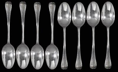 Lot 153 - EIGHT SILVER TABLESPOONS