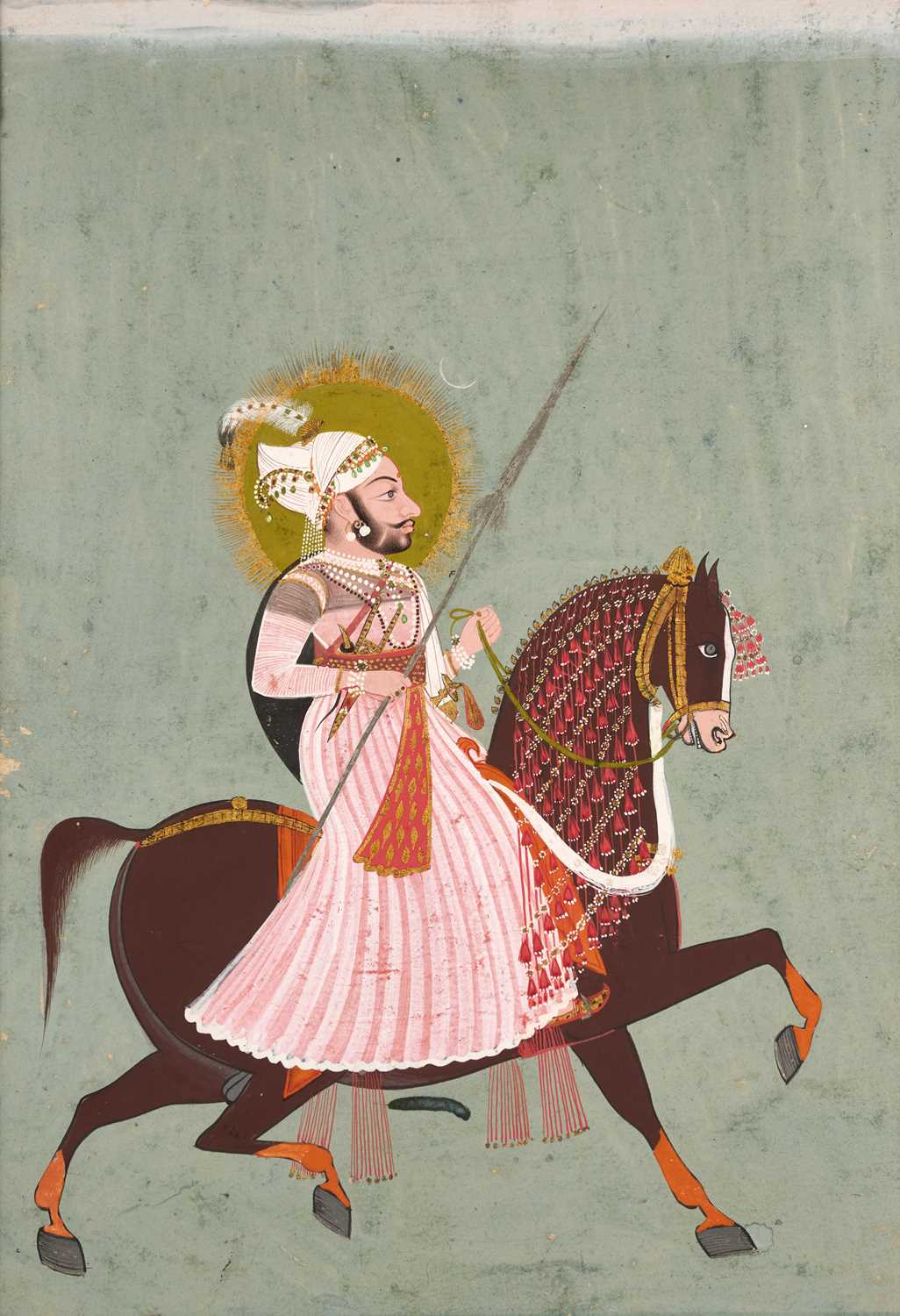 Lot 27 - A PORTRAIT OF MAHARAJA ARI SINGH, MEWAR, UDAIPUR, CIRCA 1765