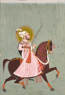 Lot 27 - A PORTRAIT OF MAHARAJA ARI SINGH, MEWAR, UDAIPUR, CIRCA 1765