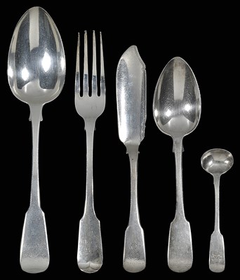 Lot 158 - A SET OF TWELVE WILLIAM IV SILVER TABLE FORKS