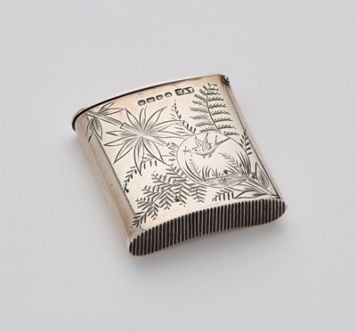 Lot 621 - A VICTORIAN SILVER 'AESTHETIC MOVEMENT' VESTA CASE, HILLIARD & THOMASON, BIRMINGHAM, 1884