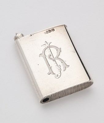 Lot 626 - A VICTORIAN SILVER NOVELTY COMBINED PROPELLING PENCIL VESTA CASE, A.H. WOODWARD OF BIRMINGHAM, CHESTER, 1887