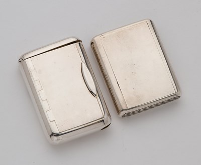 Lot 602 - TWO VICTORIAN SILVER COMBINED SLOW MATCH AND VESTA CASES, BOTH LONDON, 1886/87