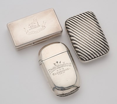 Lot 622 - THREE VICTORIAN SILVER VESTA CASES, 1884/86