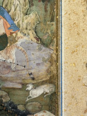 Lot 18 - A MUGHAL MINIATURE OF A PRINCE VISITING A MYSTIC, NORTH INDIA, CIRCA 1590-1595