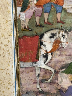 Lot 18 - A MUGHAL MINIATURE OF A PRINCE VISITING A MYSTIC, NORTH INDIA, CIRCA 1590-1595