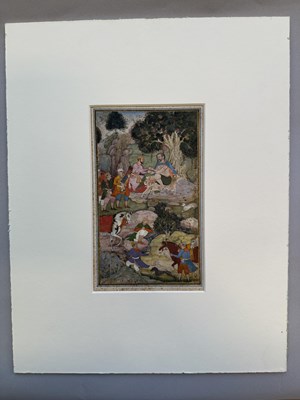 Lot 18 - A MUGHAL MINIATURE OF A PRINCE VISITING A MYSTIC, NORTH INDIA, CIRCA 1590-1595