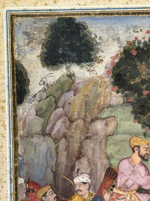 Lot 18 - A MUGHAL MINIATURE OF A PRINCE VISITING A MYSTIC, NORTH INDIA, CIRCA 1590-1595