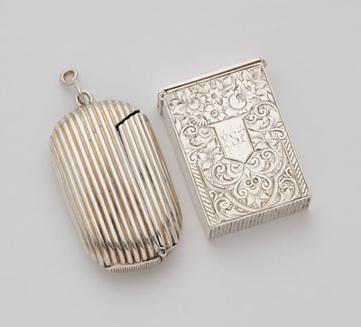 Lot 634 - TWO VICTORIAN SILVER VESTA CASES, BOTH BIRMINGHAM, 1887