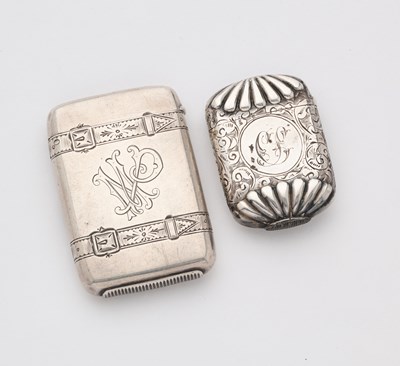 Lot 636 - TWO VICTORIAN SILVER VESTA CASES, BOTH BIRMINGHAM, 1885/86