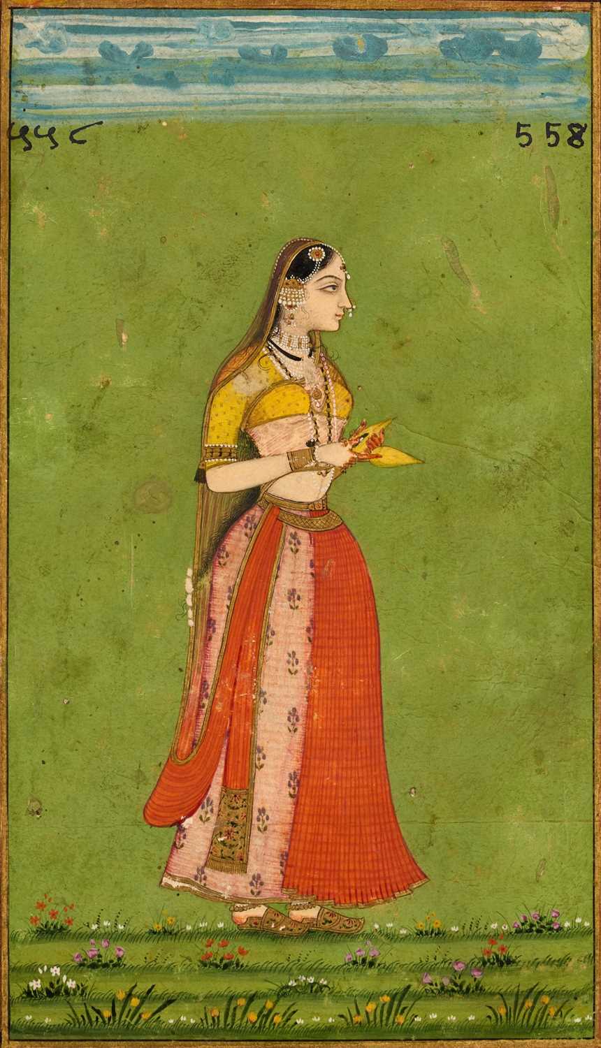 Lot 47 - A STANDING LADY, DECCAN, PROBABLY HYDERABAD, 18TH CENTURY