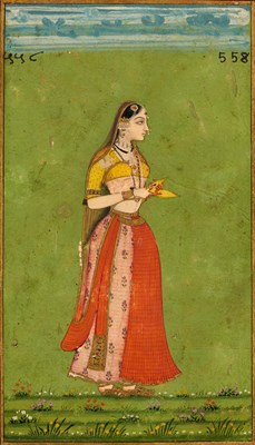Lot 47 - A STANDING LADY, DECCAN, PROBABLY HYDERABAD, 18TH CENTURY