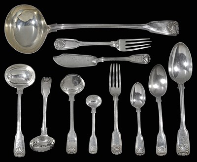 Lot 177 - A SET OF GEORGIAN TABLE SILVER