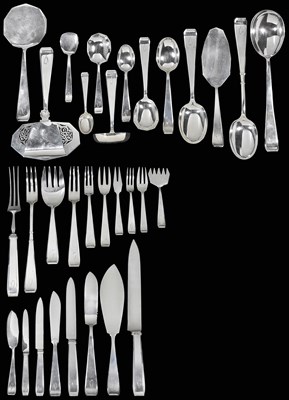 Lot 178 - A SET OF BELGIAN ART DECO TABLE SILVER