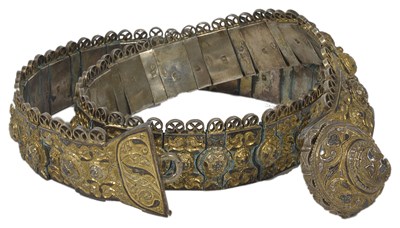 Lot 182 - A CAUCASIAN PARCEL-GILT-SILVER BELT