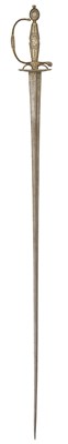 Lot 52 - AN ENGLISH SILVER-GILT HILTED SMALL-SWORD, INDISTINCT SILVER MARKS, LATE 18TH CENTURY