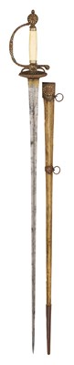 Lot 55 - A FRENCH SMALL-SWORD WITH CHISELLED AND GILT HILT, MID-18TH CENTURY
