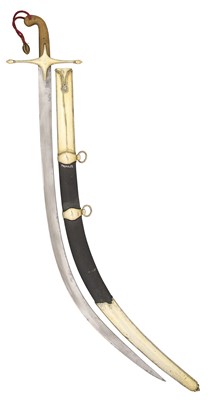 Lot 75 - A TURKISH SHAMSHIR WITH SILVER-GILT MOUNTS, TURKISH SILVER AND TUGHRA MARKS