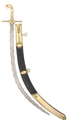 Lot 79 - A BRITISH OFFICER’S MAMELUKE-HILTED SHAMSHIR IN THE OTTOMAN FASHION, EARLY 19TH CENTURY