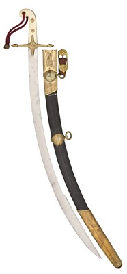Lot 80 - A BRITISH OFFICER’S MAMELUKE-HILTED SABRE IN THE OTTOMAN FASHION, EARLY 19TH CENTURY
