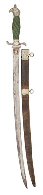 Lot 93 - AN ENGLISH SILVER-MOUNTED HUNTING HANGER, CIRCA 1770