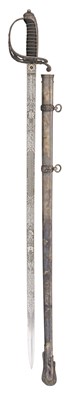 Lot 121 - A FINE REGIMENTAL SWORD PRESENTED TO CAPTN & HON MAJOR H.G. EDWARDS