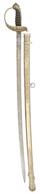 Lot 120 - A PRESENTATION SWORD OF MILITARY TYPE TO MR. CHARLES BALDWYN CHILDE PEMBERTON