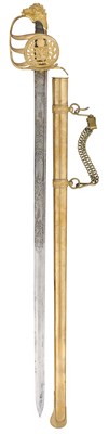 Lot 108 - A GERMAN NAVAL OFFICER’S SWORD BY A. & E. HOLLER, SOLINGEN, MID-19TH CENTURY