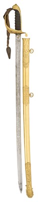Lot 116 - A FINE PRESENTATION SWORD OF MILITARY TYPE TO BREVET MAJOR P.W. GILLUM BY HIS FRIENDS IN BELFORD