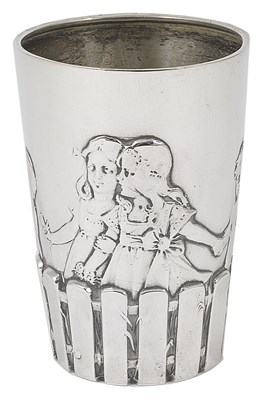 Lot 209 - A GERMAN SILVER CHRISTENING BEAKER