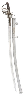 Lot 186 - A RARE BELGIAN GOOSEN’S PATENT COMBINED CAVALRY SABRE AND 100 BORE PIN-FIRE SIX-SHOT REVOLVER