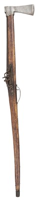 Lot 188 - A RARE SWEDISH 50 BORE SNAPHAUNCE RIFLED AXE-PISTOL, EARLY 17TH CENTURY