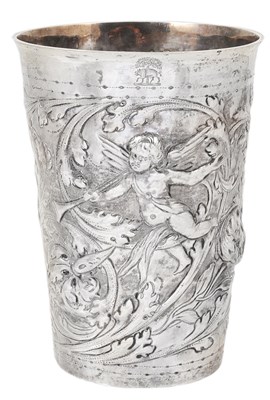 Lot 215 - A GERMAN SILVER LARGE BEAKER