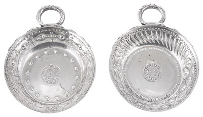 Lot 226 - A PAIR OF GEORGE V SILVER WINE TASTERS