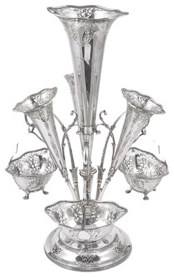 Lot 230 - A GEORGE V SILVER EPERGNE