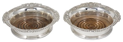 Lot 232 - A PAIR OF SILVER WINE COASTERS