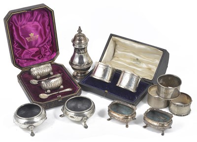 Lot 264 - ASSORTED ENGLISH CONDIMENT SILVER