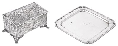 Lot 268 - AN EDWARDIAN SILVER TRINKET BOX