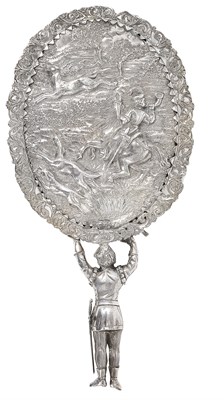 Lot 286 - A VICTORIAN SILVER-MOUNTED HAND MIRROR