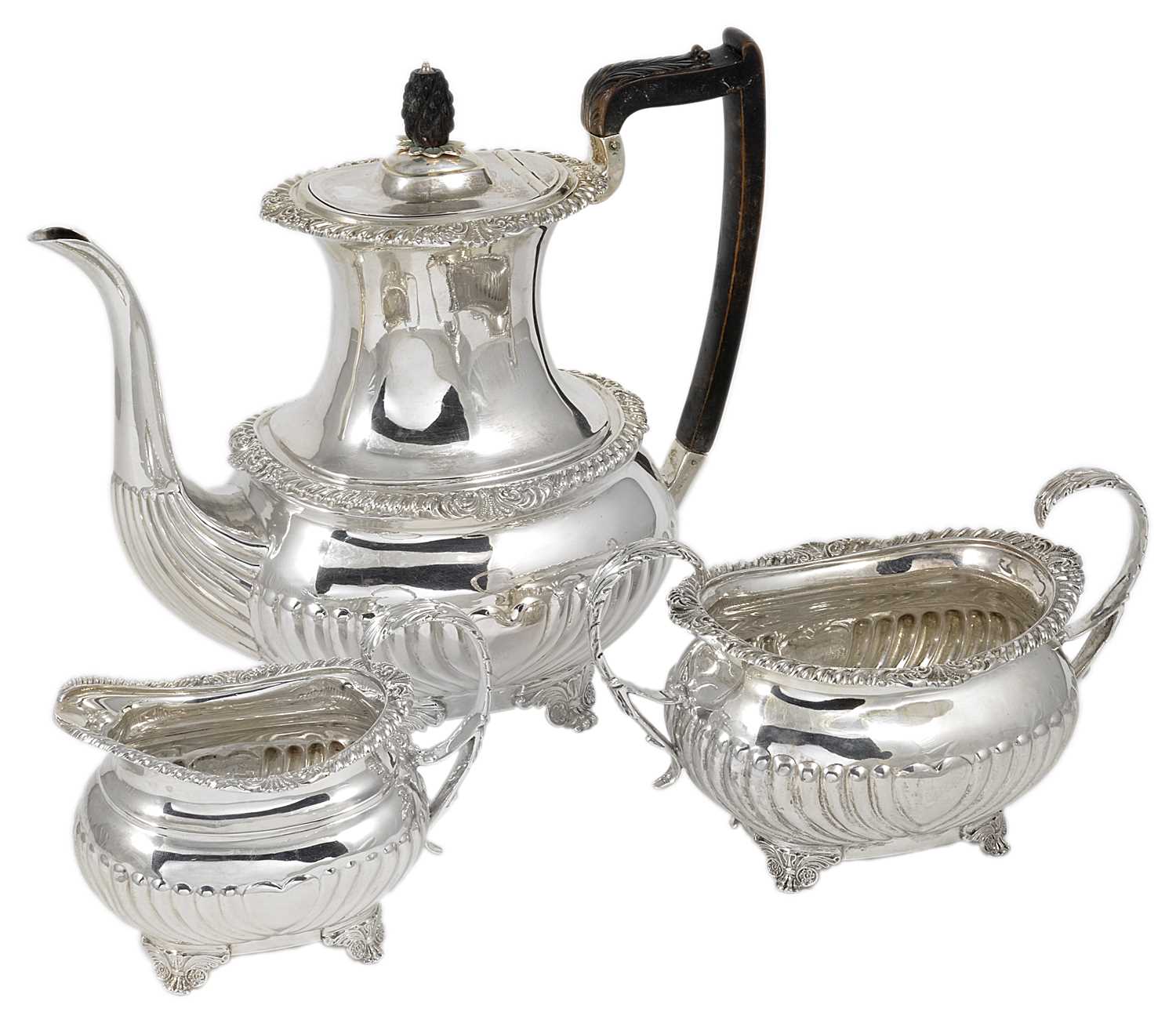 Lot 287 - A VICTORIAN SILVER THREE-PIECE COFFEE SET