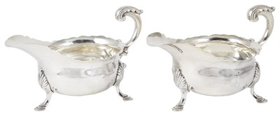 Lot 297 - A PAIR OF VICTORIAN SILVER SAUCEBOATS