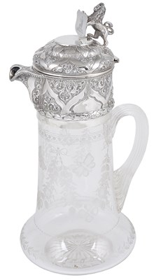 Lot 299 - A VICTORIAN SILVER-MOUNTED CLARET JUG