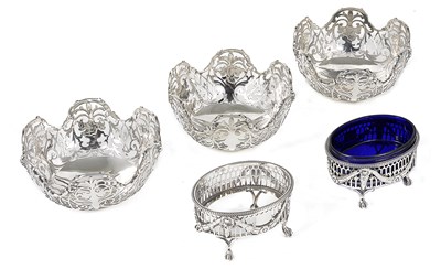 Lot 300 - A PAIR OF VICTORIAN SILVER SALT CELLARS