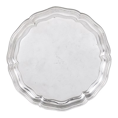 Lot 310 - A VICTORIAN SILVER SALVER