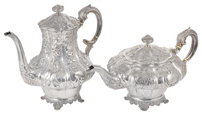 Lot 314 - AN AMERICAN SILVER TEAPOT AND COFFEE POT